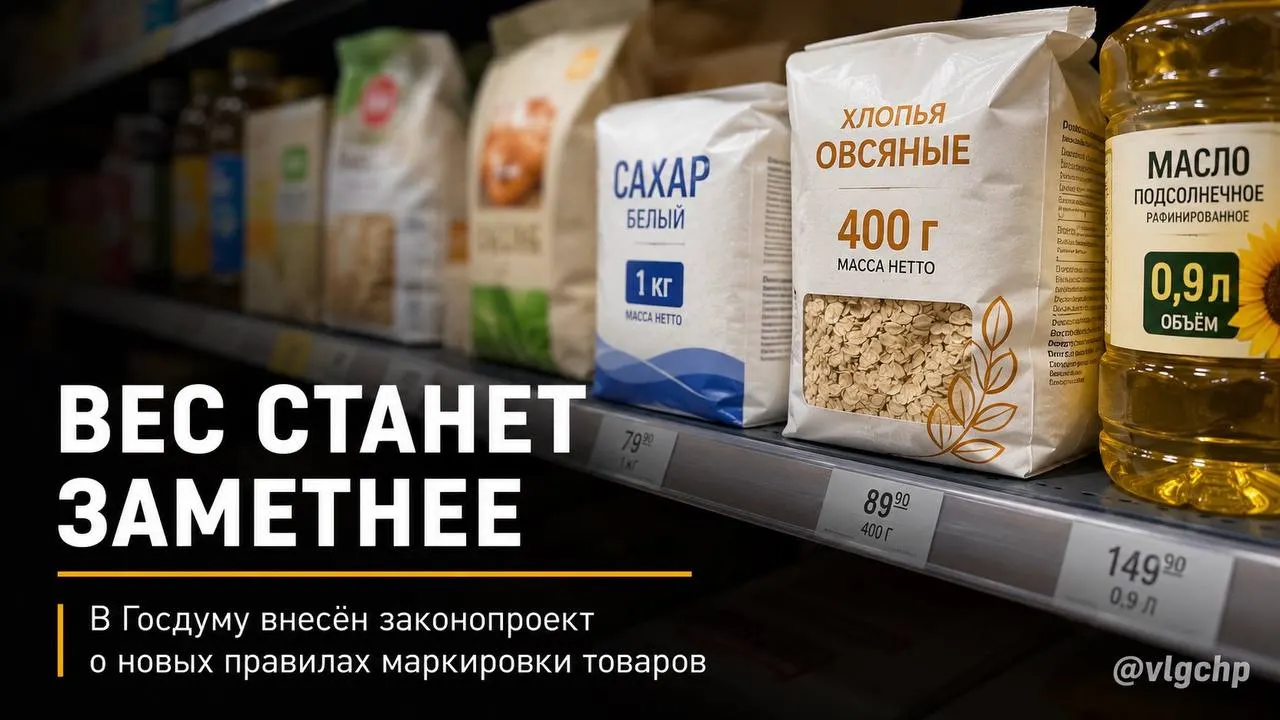 Предлагается обязать указывать вес и объём крупным шрифтом на лицевой стороне упаковки. Если продукт станет меньше, упаковку тоже придётся уменьшить; также хотят установить минимальный размер обозначения веса и объёма на ценниках. Инициатива находится на стадии обсуждения.