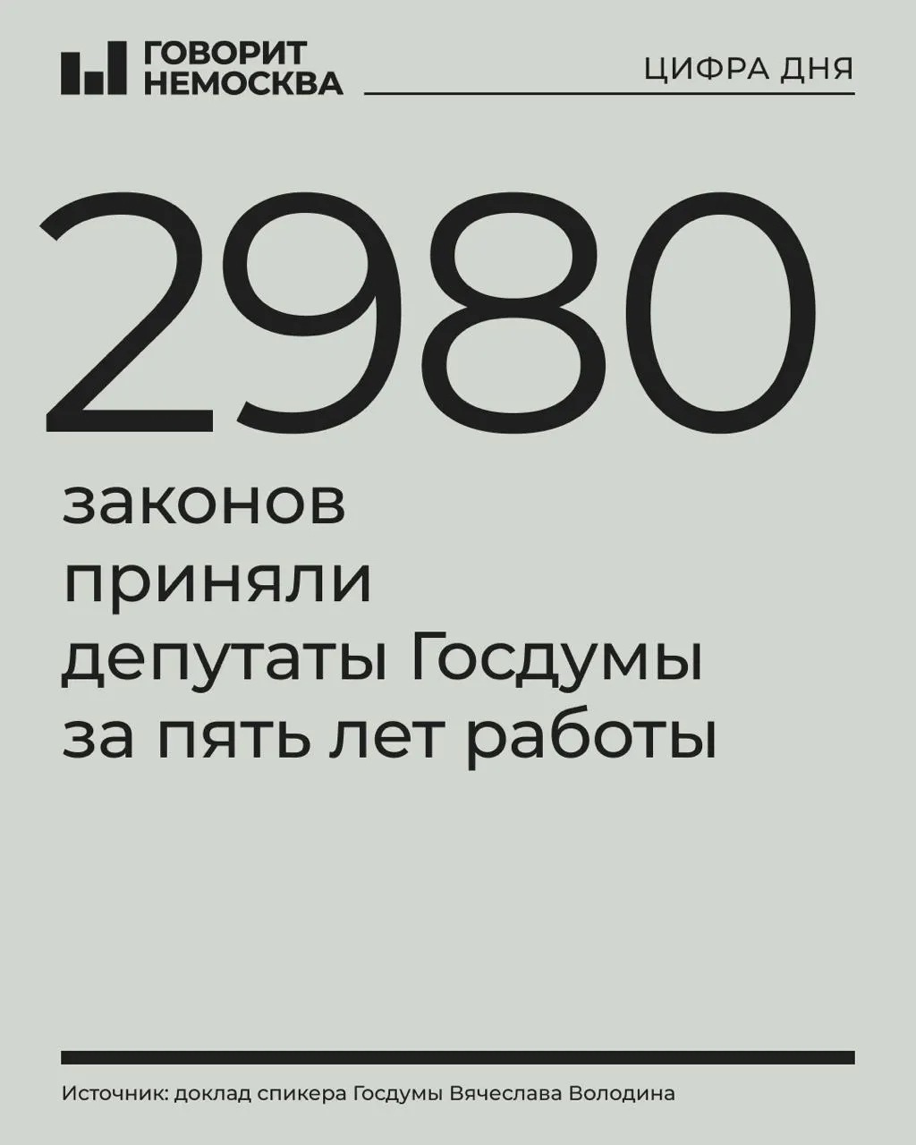 За пять лет восьмой созыв принял 2 980 федеральных законов: 183 — в интересах «спецоперации», около 70% получили поддержку всех фракций.