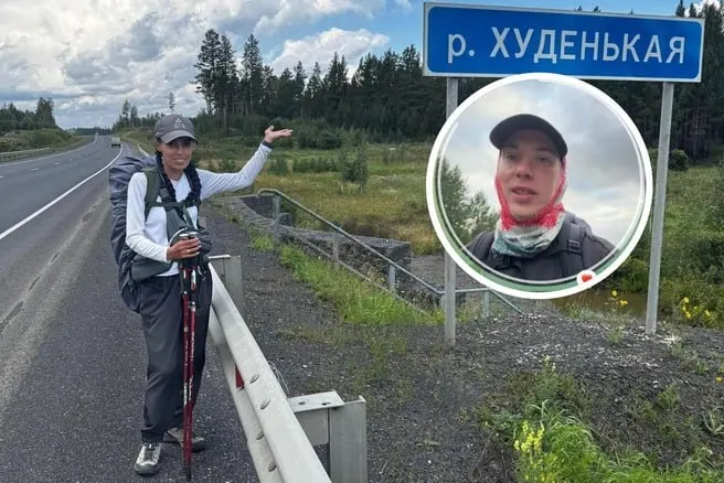 Павел и Тома продолжают пеший переход к Владивостоку через Иркутскую область; за неделю они прошли около 285 км.
