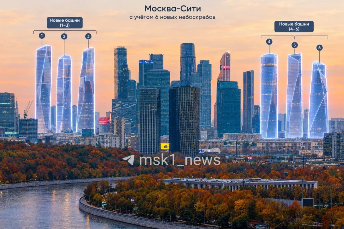 В районе Москвы-Сити к 2031 году запланировано возведение шести башен; работы ведут MR Group, Sezar Group, Галс-Девелопмент и Страна Девелопмент.