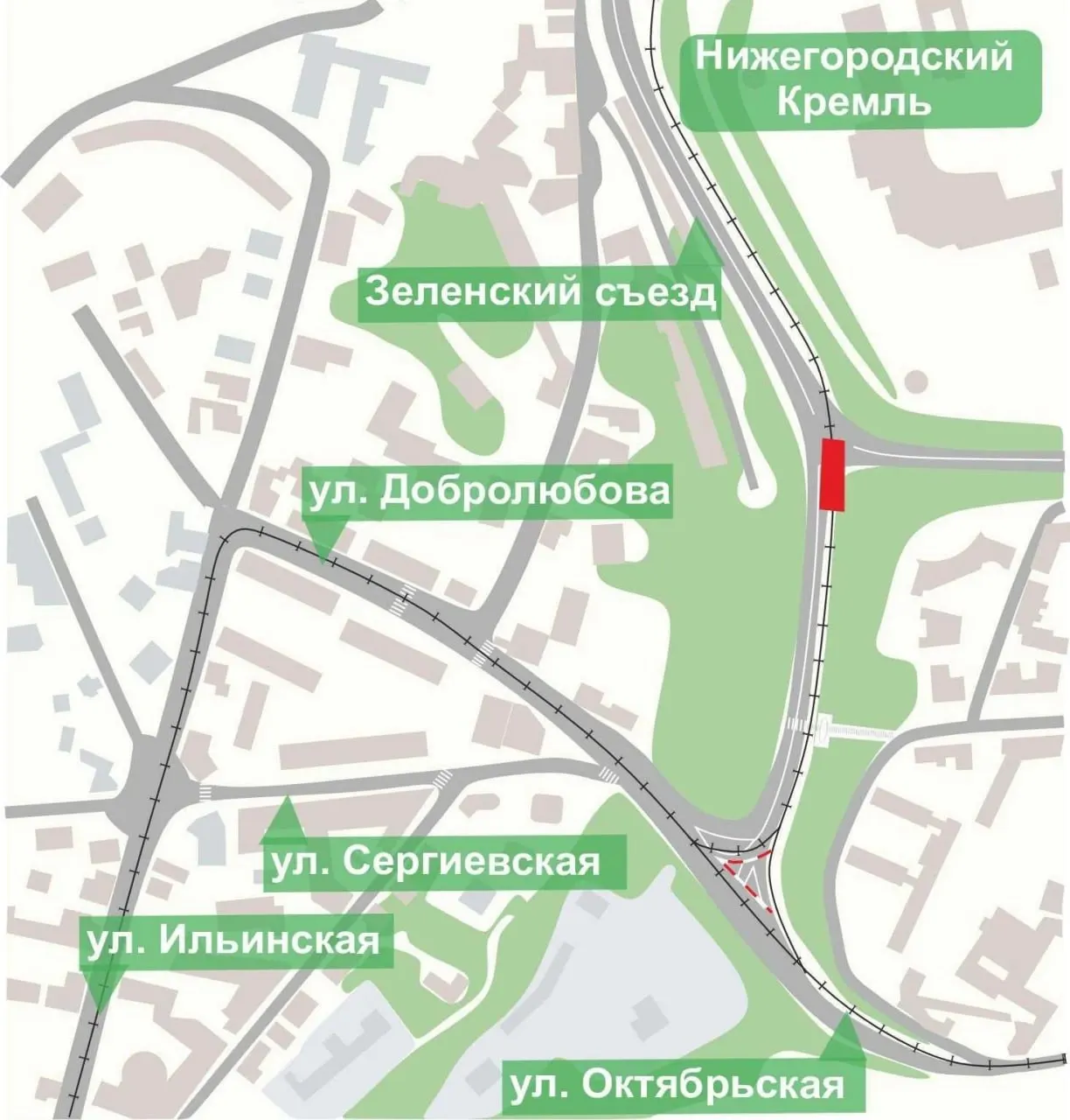 Движение на участке в районе Коромысловой башни Кремля ограничат с 08:00 31 октября до 20:00 1 ноября; проезд в обе стороны останется открытым.